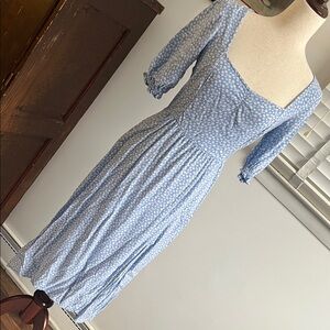 Blue Floral Women's Dress